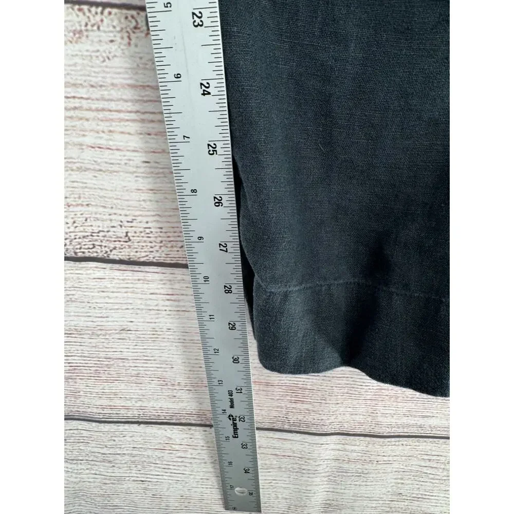 COS Linen Drawstring Casual Pants Women's Size 8 Black/Gray/Charcoal‎